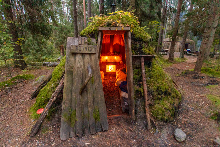 Sweden with kids - Our perfect hut for the night. And yes, the mushroom on the left is real! 