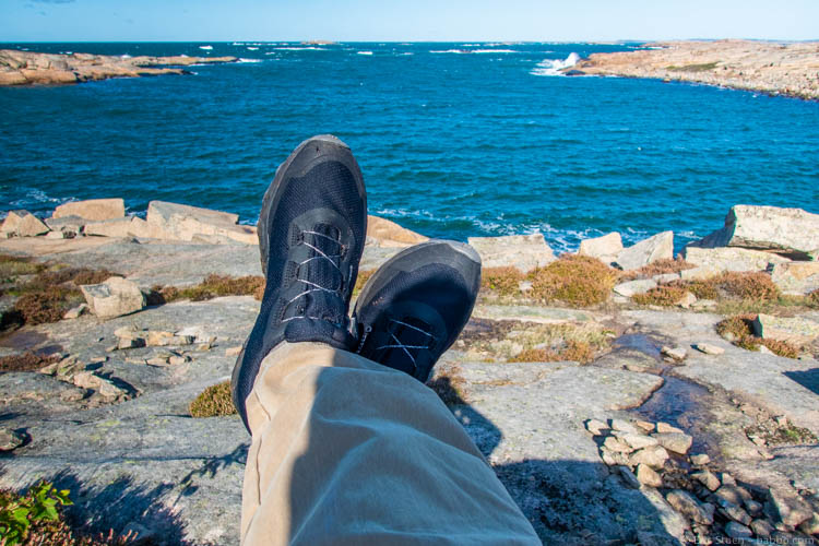 Icebug Xperience West Coast Trail - Ramsvik - Taking a break. Loved my Icebug shoes! And even wearing them for the first time on this hike, I didn't get any blisters. 