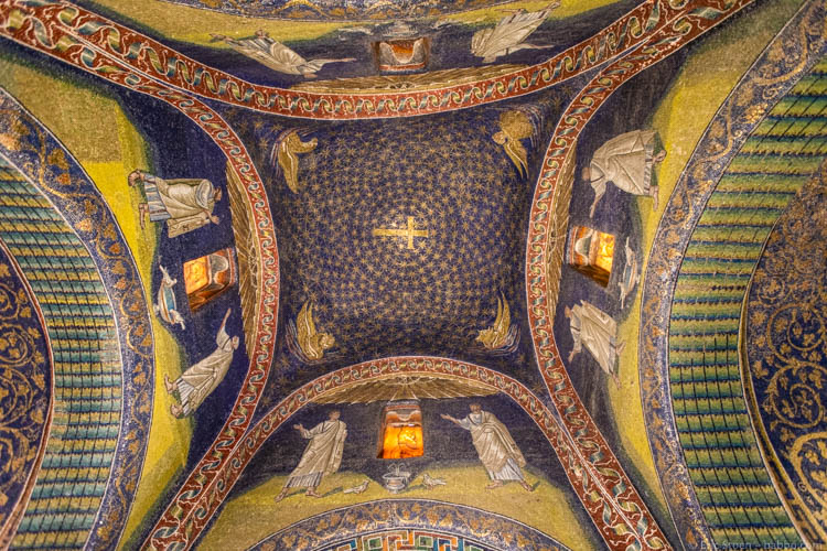 Ravenna - Mosaics on the ceiling of the Mausoleo di Galla Placidia