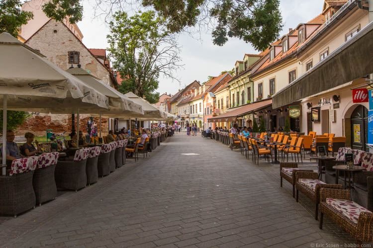 Best family holidays Europe - Croatia - Zagreb's Tkalciceva Street