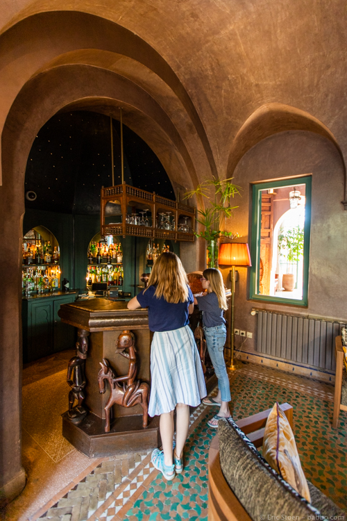 Morocco with Kids - The bar at Les Deux Tours 