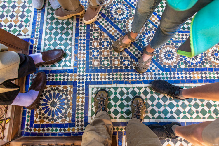 Morocco with Kids - The floors at Bahia Palace are amazing! 