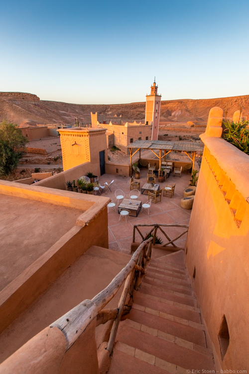 Morocco with Kids - The rooftop at sunrise