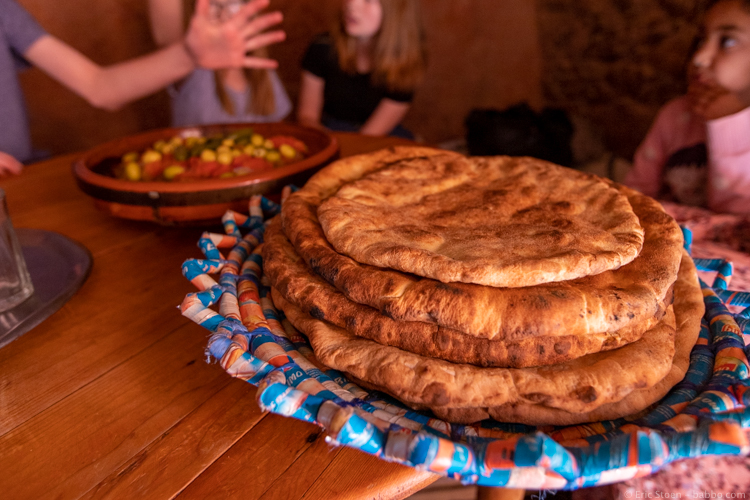 Morocco with Kids - The bread was so good! 