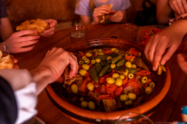 Morocco cooking classes - Eating our tagine for lunch!