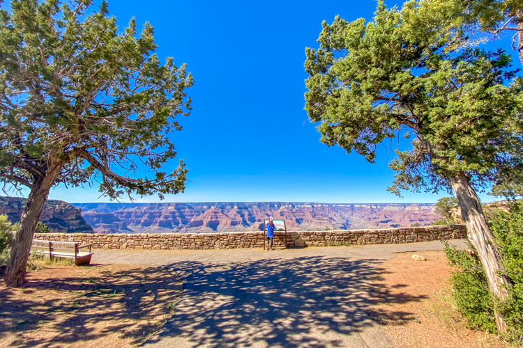 SW USA Road Trip Planner - At a Grand Canyon lookout near El Tovar in the afternoon. No one around.