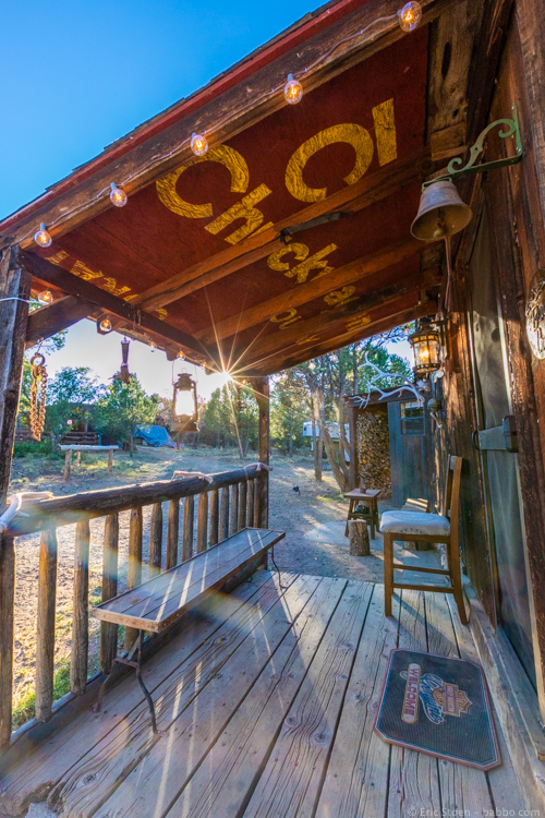 Best Road Trips in USA - The porch of my cabin at Double G Ranch