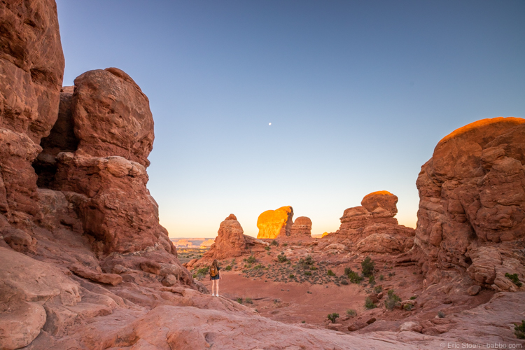 Sunrise near Turret Arch in Arches National Park