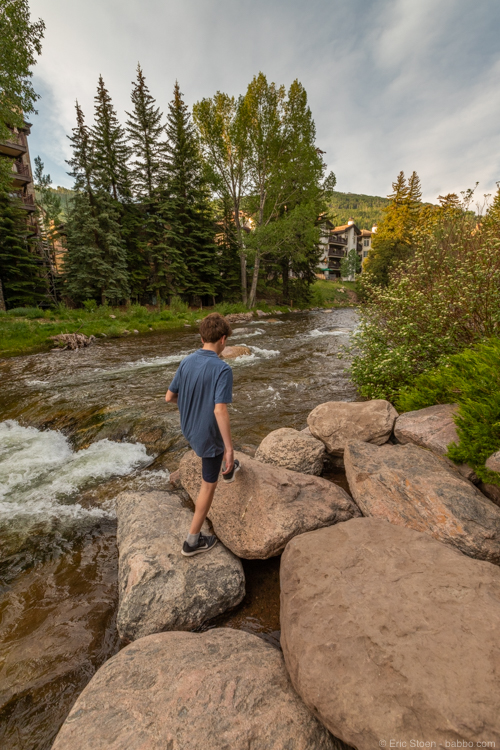 Colorado road trip - Gore Creek in the middle of Vail Village