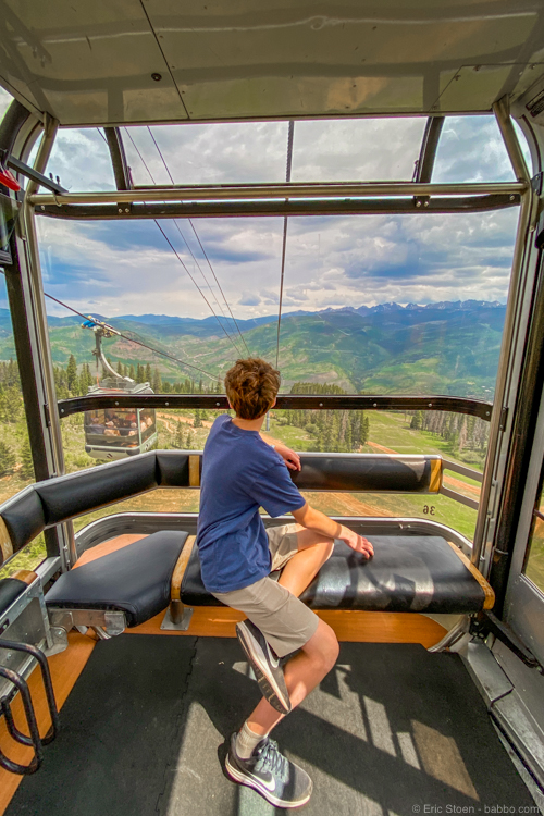 Colorado road trip - The gondola ride up and down the mountain is half the fun!
