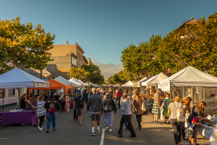 Highway 1 California Road Trip - The Monterey Farmers Market on a Tuesday evening