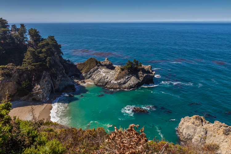 Highway 1 California Road Trip - McWay Falls from the road (free viewpoint)