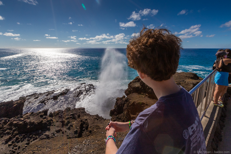 The Halona Blowhole. Everyone stops, but really it's not that interesting. 