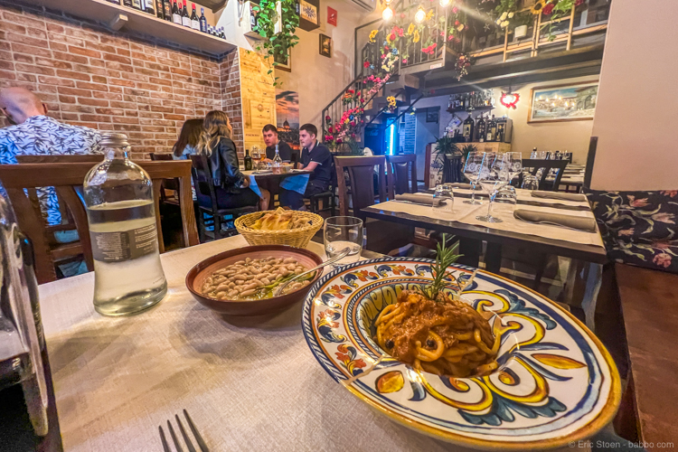 Best Florence Restaurants - The cinghiale and fagioli at Cacio e Pepe