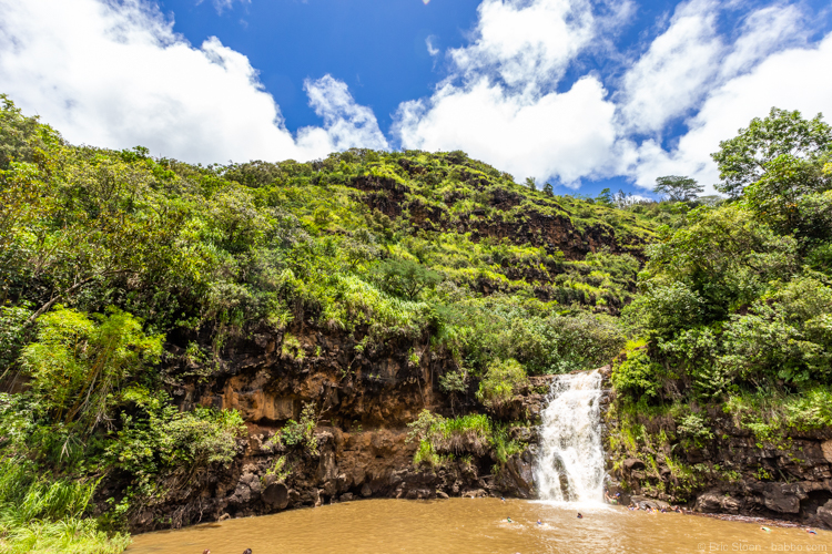 The Waimea waterfall and swimming hole