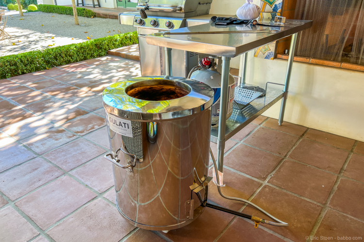 Holiday gifts 2021 - Our tandoor. We created an outdoor prep area as well. 
