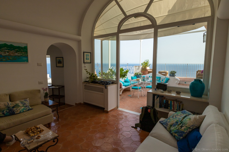 Positano villas - our living room