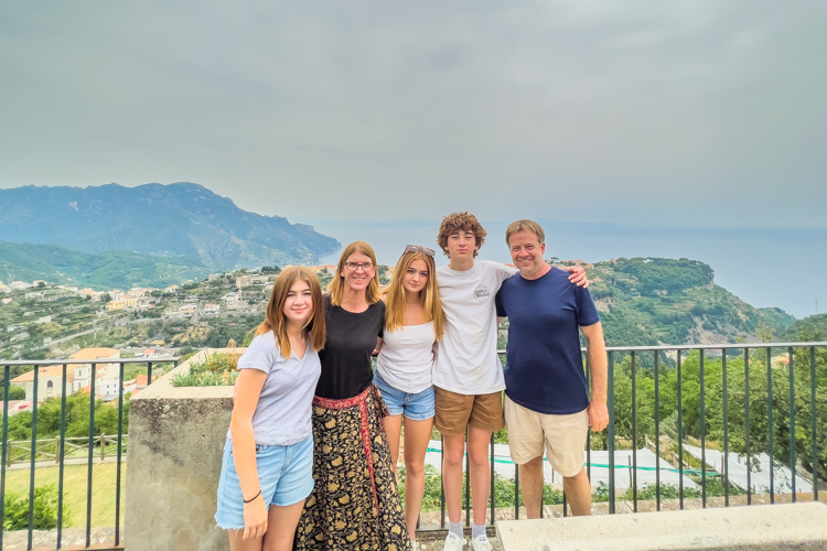 Positano Italy and the Amalfi Coast with kids - An actual family photo! 