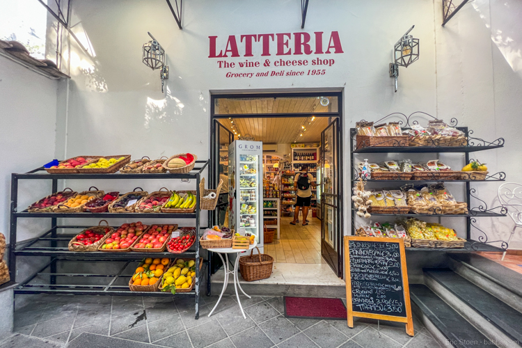 Positano Italy and the Amalfi Coast with kids - Latteria is a good stop for take-away lunches