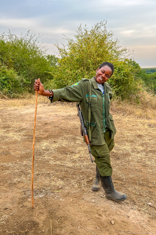 Uganda safari - Harriet, our chimp tracker