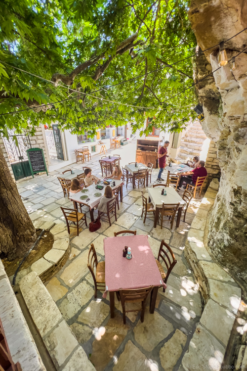Naxos Greece - Lunch at Platanos in Apiranthos