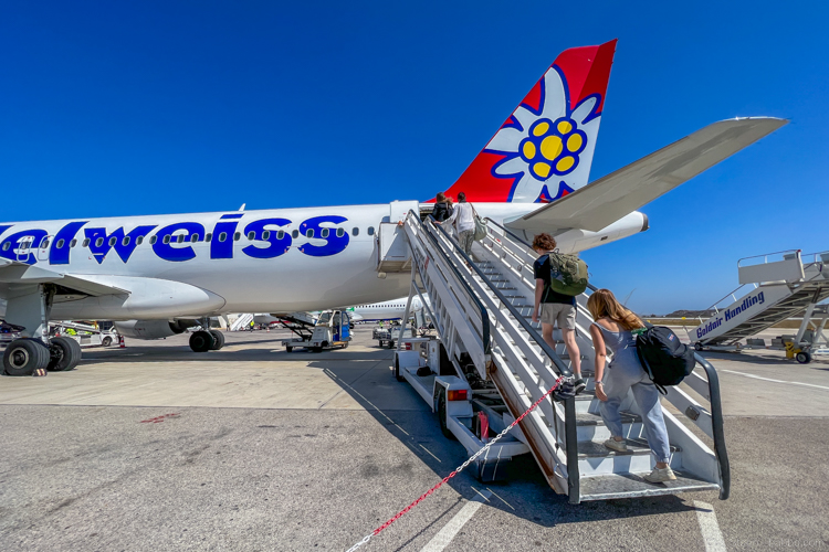 Mykonos Greece - Flying from Mykonos to Zurich