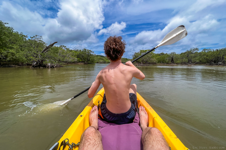 Nicaragua Family Travel - Kayaking at Morgan's Rock