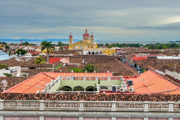 Nicaragua Family Travel - Looking out from the bell tower of La Merced Church ($1 to climb up).