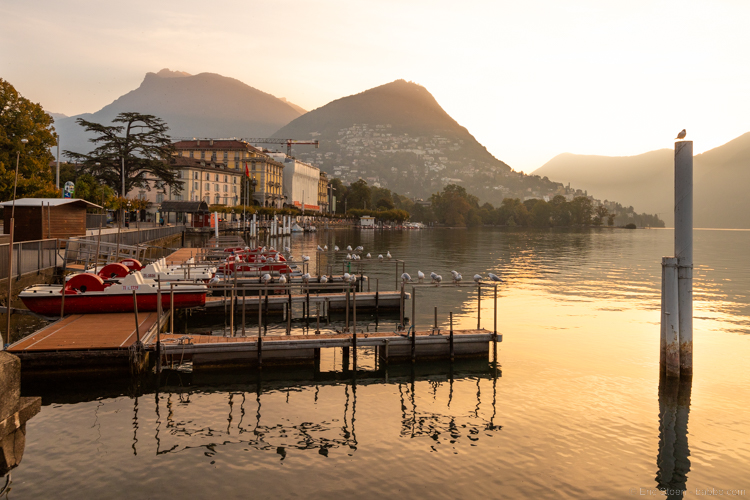 Lake Lugano at sunrise
