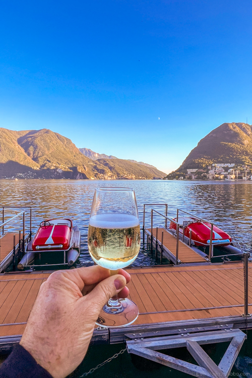 Swiss hiking: Lake Lugano with pedal boats and Prosecco 