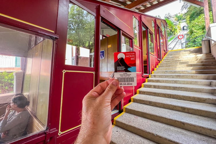 Swiss hiking: My reduced fare ticket for the Monte Bre Funicular 