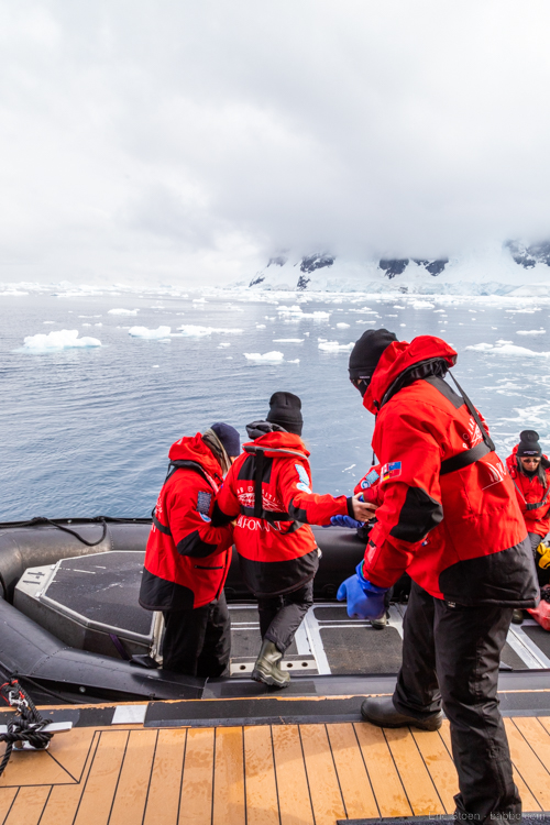 Adventures By Disney Antarctica - The Zodiacs are easy to get into...