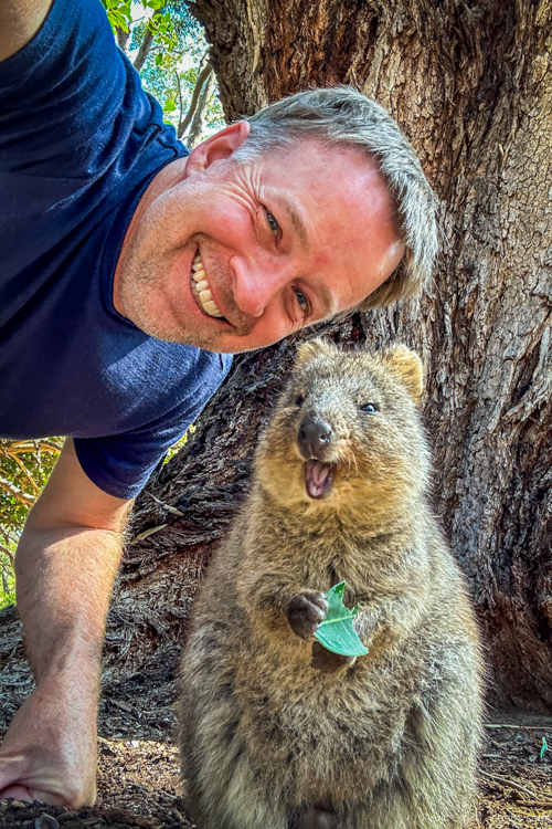 The Seven Continents: A quokka selfie without lying on the ground