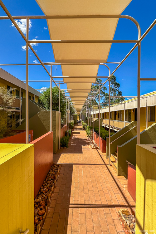 Loved the lines and colors at the Emu Walk Apartments