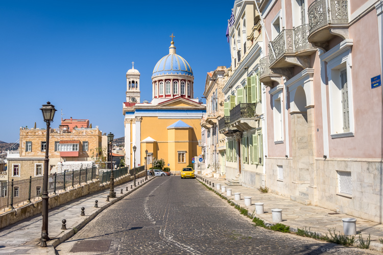 Syros Greece - Walking into town from our hotel