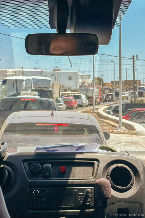 The traffic between the port and airport in Mykonos can be terrible. Plan accordingly. 