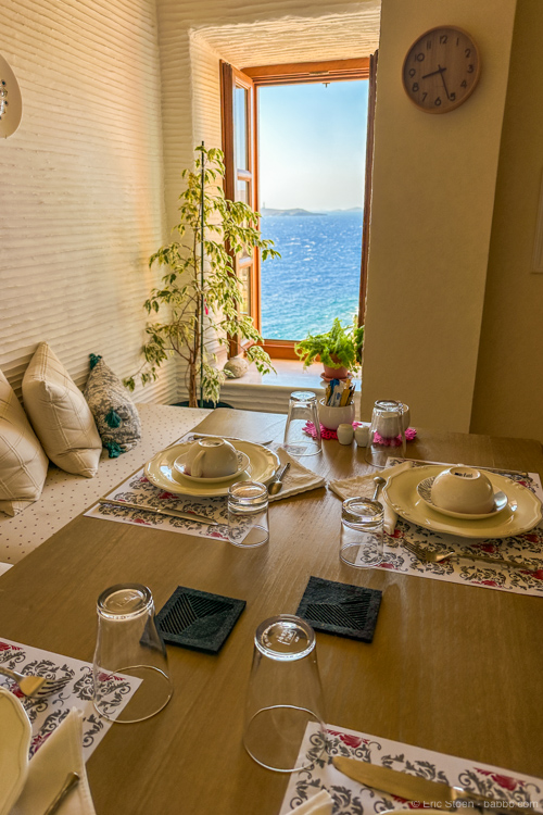 Loved our table at breakfast, and the old women who would walk by and wish us good morning every day!