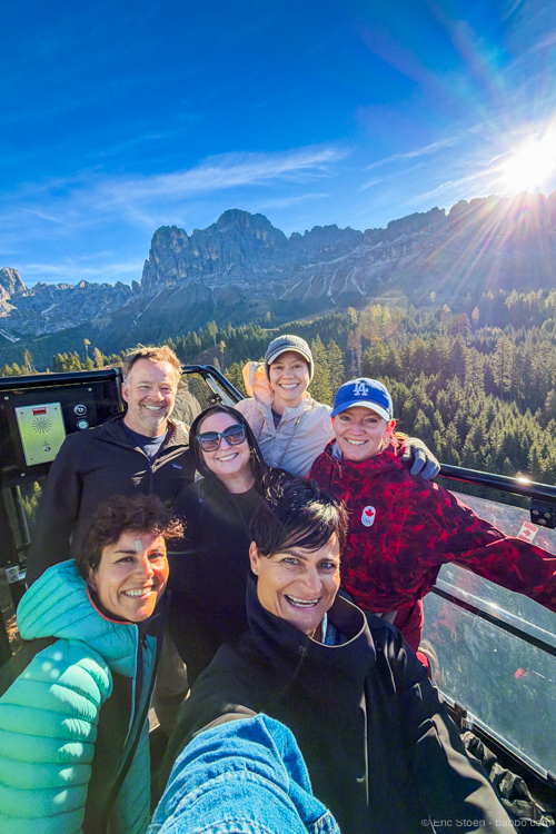 Eggental: With Claudia and Isabel on top of the Tiers gondola!