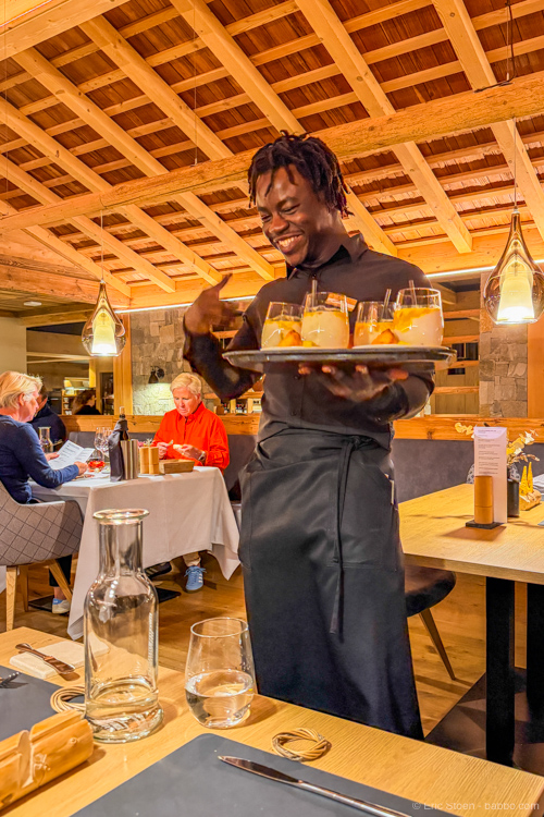 Where to stay in the Dolomites: Dinners were excellent!